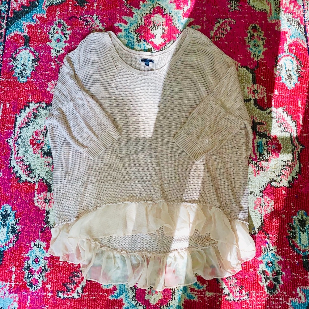 Blush Pink Ruffle Sweater